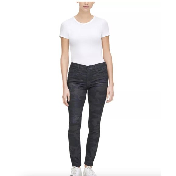 Calvin Klein Jeans Black Camouflage-Print Skinny Jeans Black size 27 - Picture 1 of 1